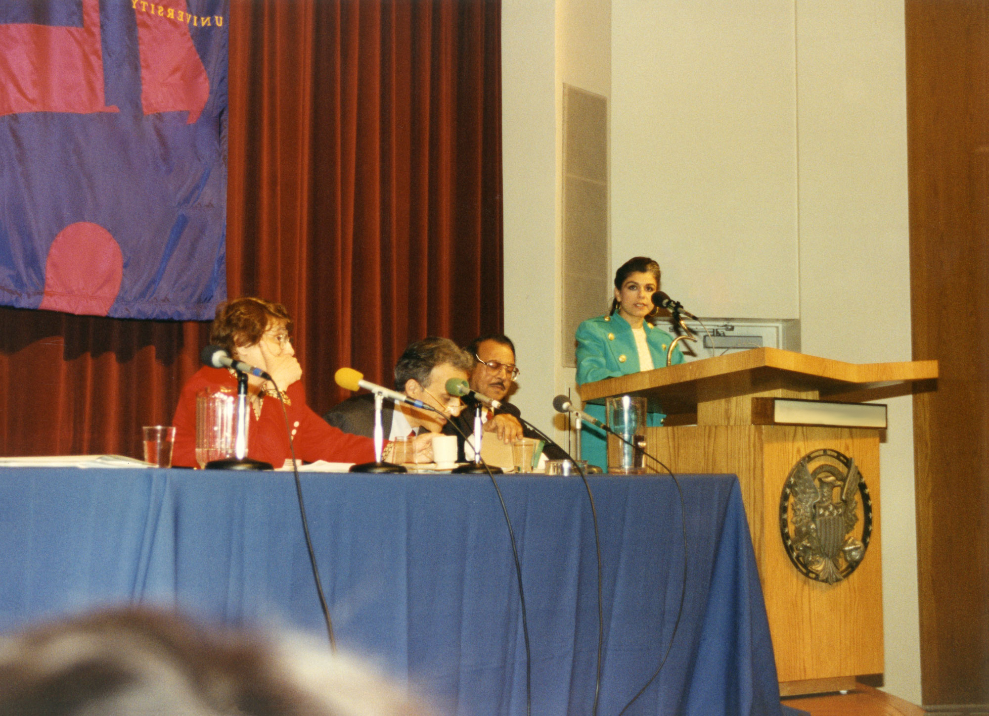 Image of Dr Yamani speaking at Georgetown University